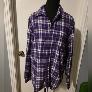 Purple Plaid Cornerstore Bodega Long Sleeve Button Up Size M